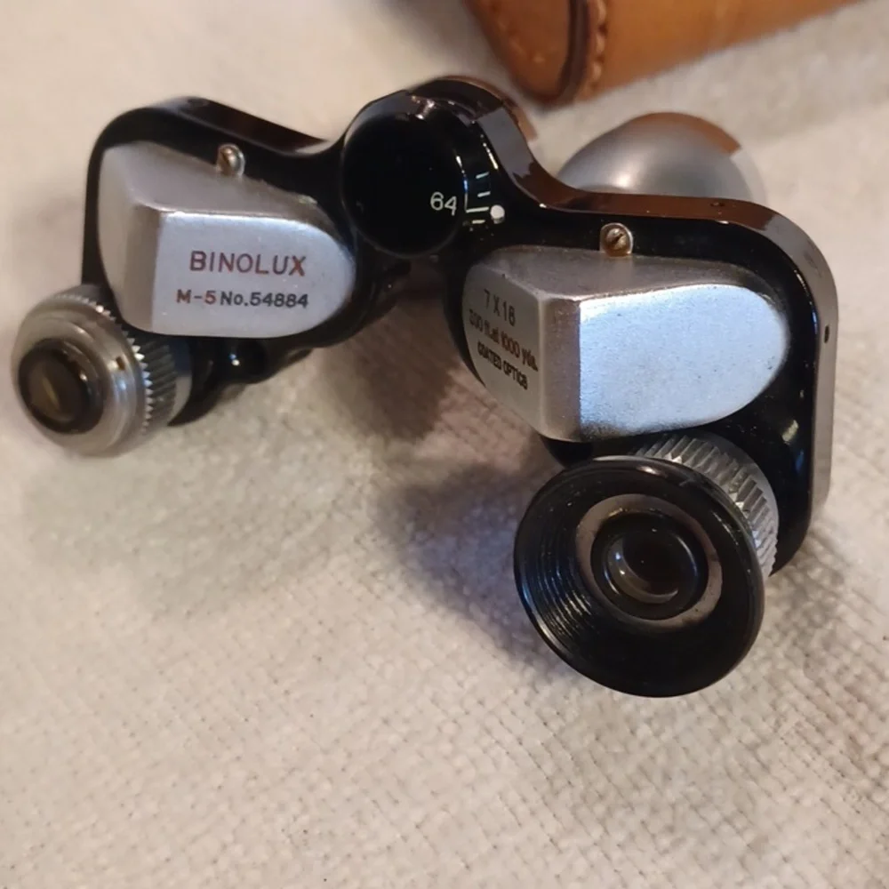 Vintage 7x18 Binoculars with Leather Case Binolux Made In Japan